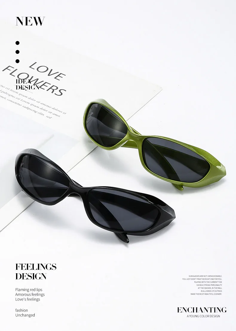 New  Riding Sunglasses Internet Celebrity Couple's Punk Hip-hop Sports Goggles  Futuristic Y2K Sunglasses display picture 1