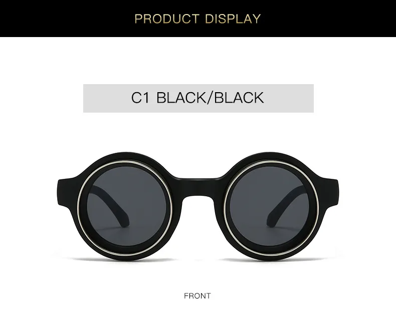 New  Double Circle Round Frame Sunglasses Fashionable Men And Women's Show Street Shot Sunglasses Retro All-match Sunglasses display picture 3