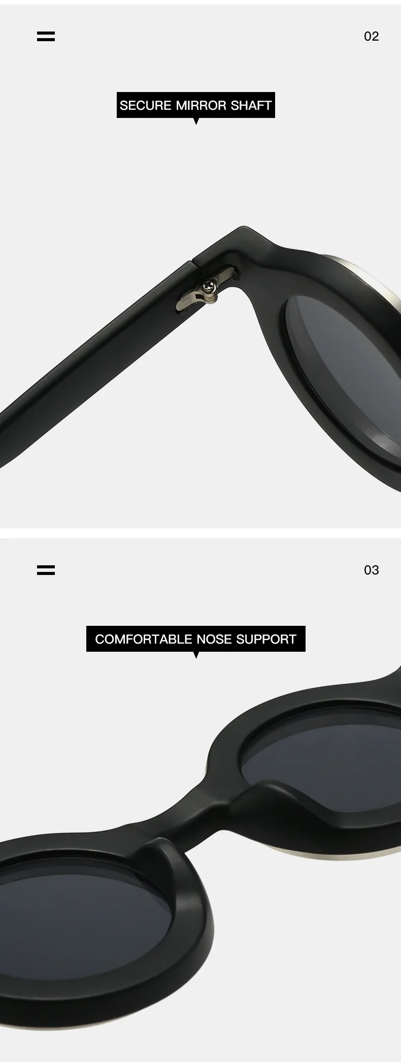 New  Double Circle Round Frame Sunglasses Fashionable Men And Women's Show Street Shot Sunglasses Retro All-match Sunglasses display picture 15