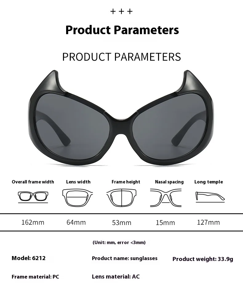 New Personality Little Devil Fashion Sunglasses  Street  Trend Men And Women Christmas Halloween Sunglasses display picture 1