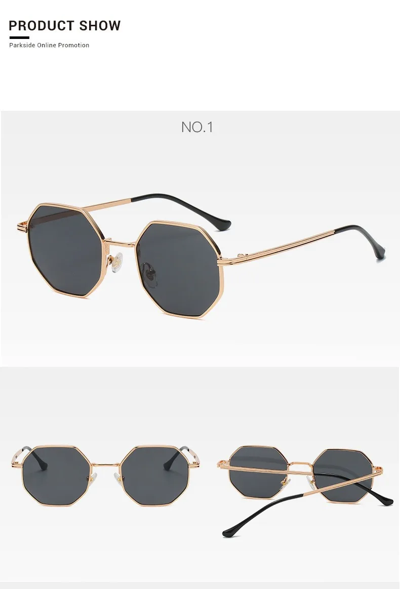 New Fashion Ladies Sunglasses Classic Retro Metal Multilateral Men's Sunglasses Sunglasses Factory Straight display picture 8
