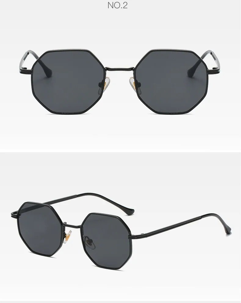 New Fashion Ladies Sunglasses Classic Retro Metal Multilateral Men's Sunglasses Sunglasses Factory Straight display picture 9