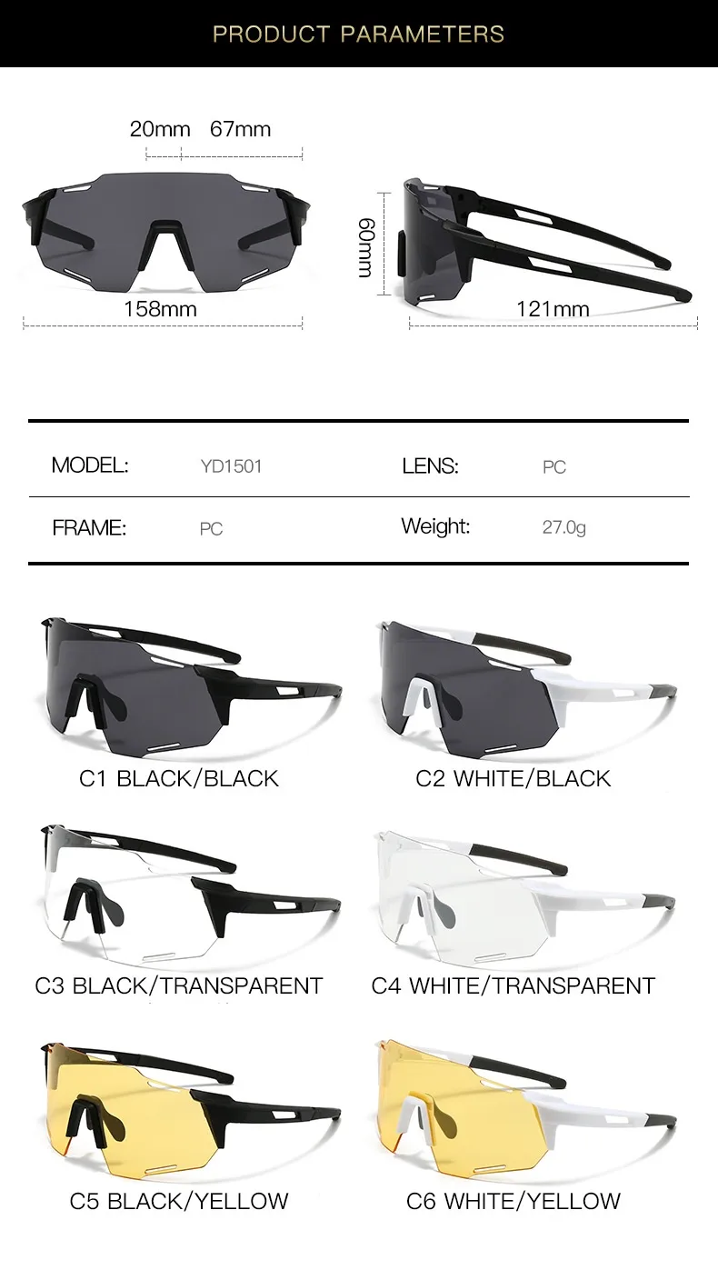 New Cycling Glasses Large Frame Outdoor Sports Sunglasses Running Wind And Sand-proof Ultraviolet Mountaineering Marathon Sunglasses display picture 2