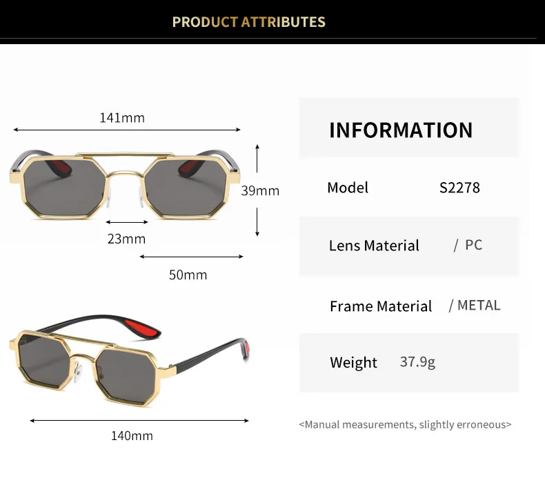 Trendy Metal Double-Beam Sunglasses, Fashionable Business Men's Outdoor Anti-Uv Sunglasses, Personalized Small-Frame Glasses display picture 3