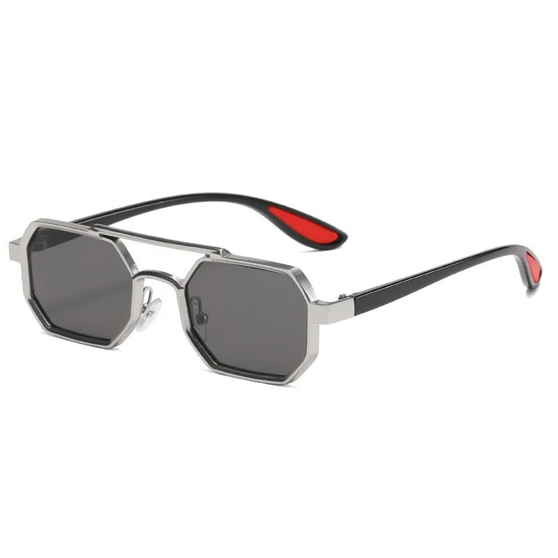 Trendy Metal Double-Beam Sunglasses, Fashionable Business Men's Outdoor Anti-Uv Sunglasses, Personalized Small-Frame Glasses display picture 20