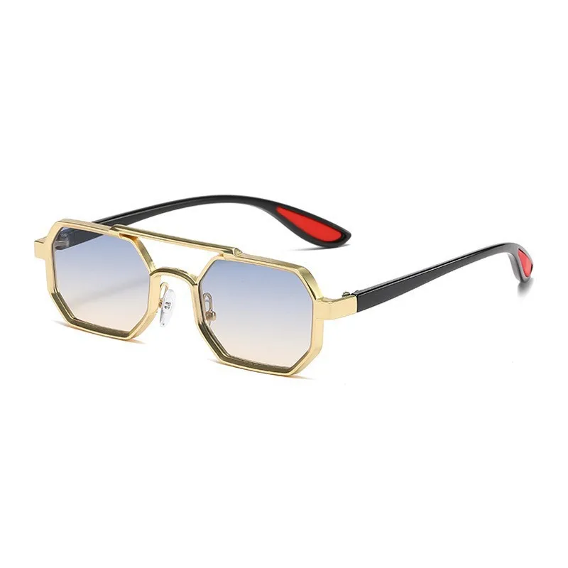 Trendy Metal Double-Beam Sunglasses, Fashionable Business Men's Outdoor Anti-Uv Sunglasses, Personalized Small-Frame Glasses display picture 22