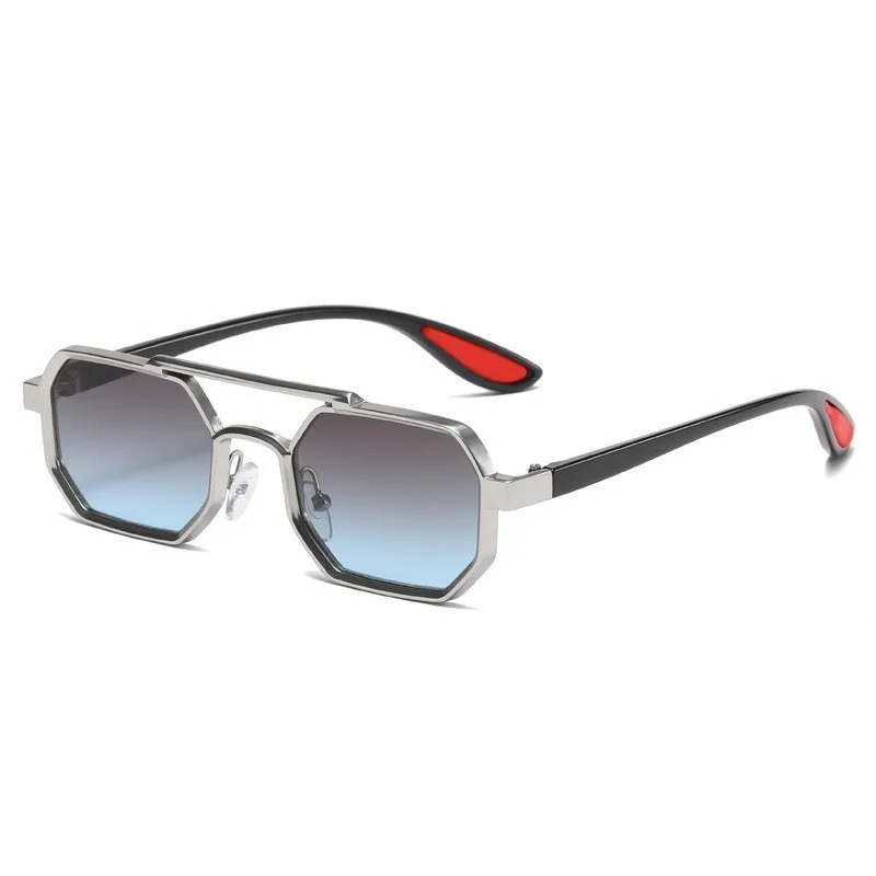 Trendy Metal Double-Beam Sunglasses, Fashionable Business Men's Outdoor Anti-Uv Sunglasses, Personalized Small-Frame Glasses display picture 23