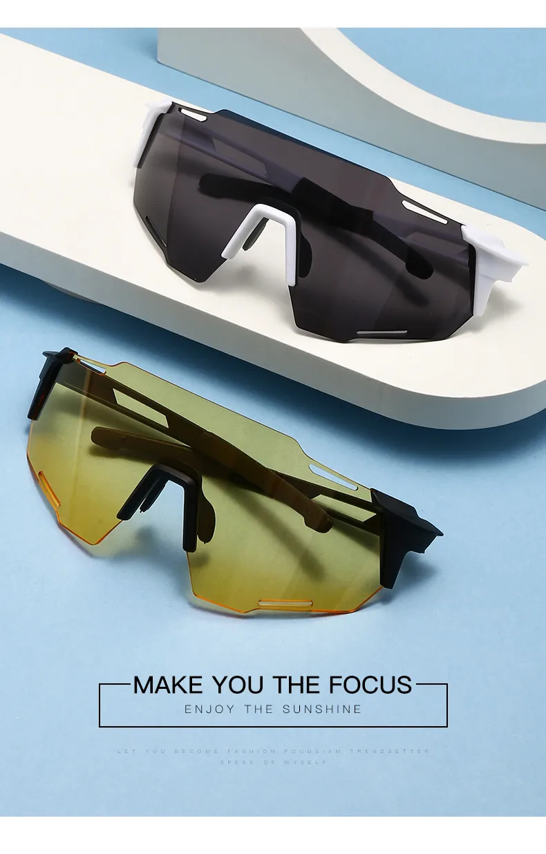 New Cycling Glasses Large Frame Outdoor Sports Sunglasses Running Wind And Sand-proof Ultraviolet Mountaineering Marathon Sunglasses display picture 3