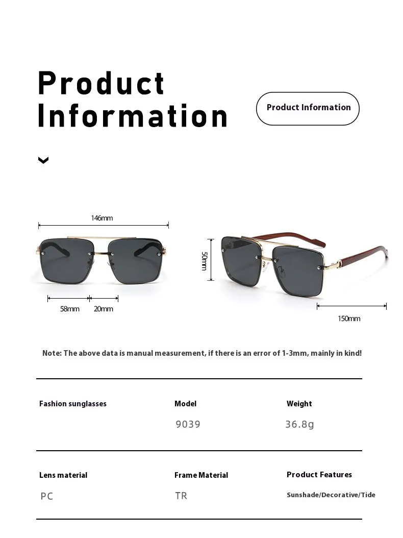 New  HD Polarized Sunglasses Men's Pilot Driving Goggles Retro Trendy Personalized Sunglasses display picture 1
