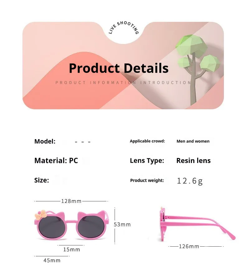 Kids Sunglasses Wholesale Cute Bowknot Cartoon Childlike Sunglasses Sun-proof Girls Sunglasses Multicolor In Stock display picture 1