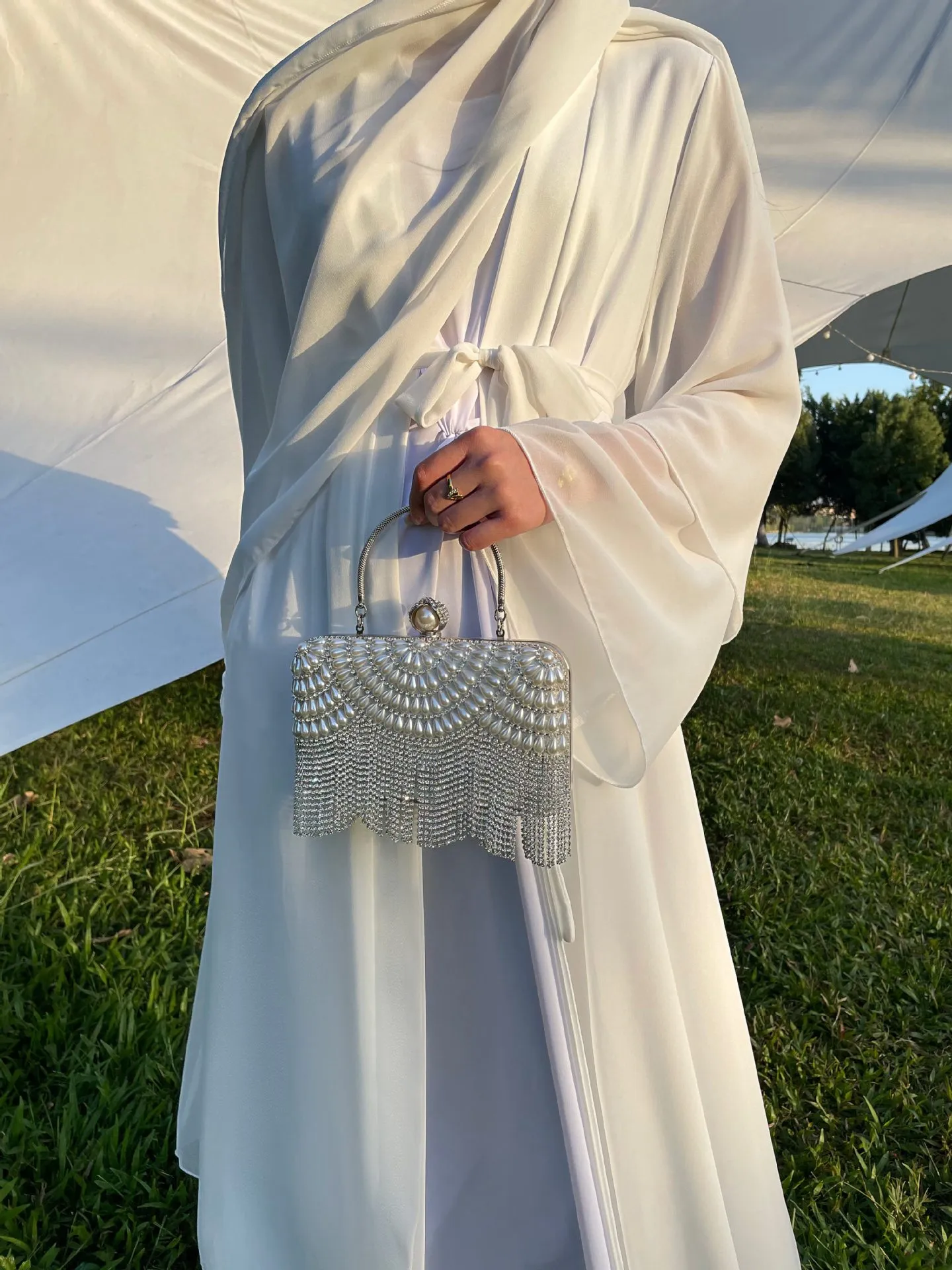 Trade Fashion Women Middle East Two-piece Dress Abaya Robe Burqa Dress Prayer Dress Chiffon display picture 11