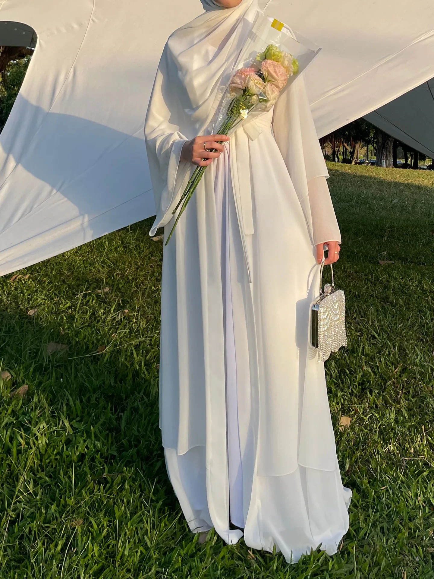 Trade Fashion Women Middle East Two-piece Dress Abaya Robe Burqa Dress Prayer Dress Chiffon display picture 12