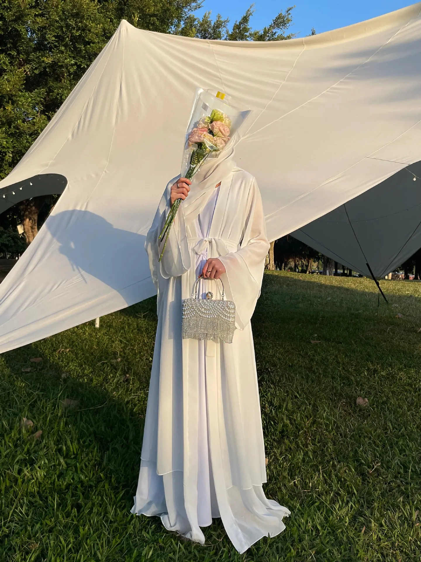 Trade Fashion Women Middle East Two-piece Dress Abaya Robe Burqa Dress Prayer Dress Chiffon display picture 13