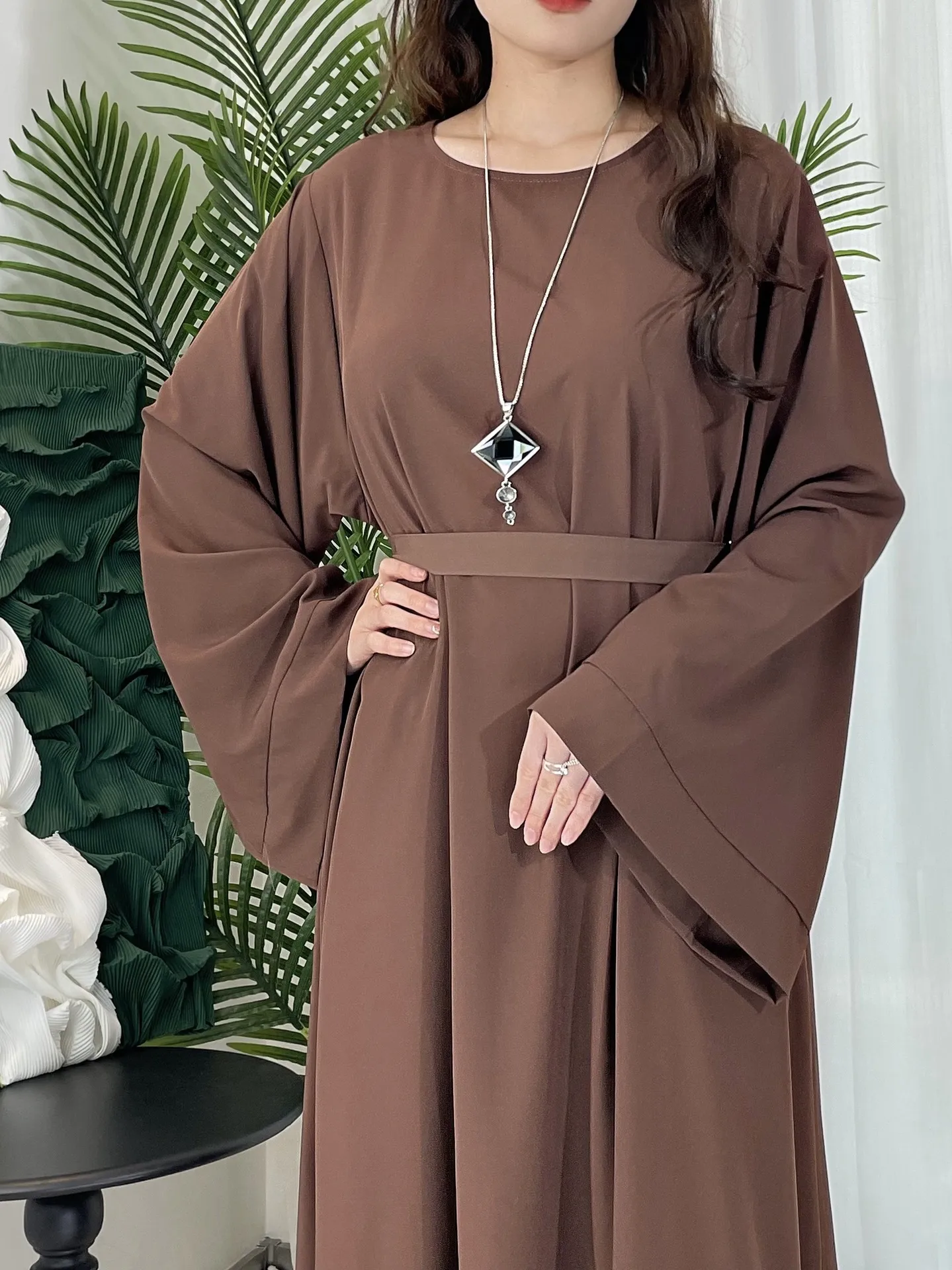 Middle East Dubai Multicolor Plus Size Women's Basic Casual Dress Muslim Abaya display picture 2