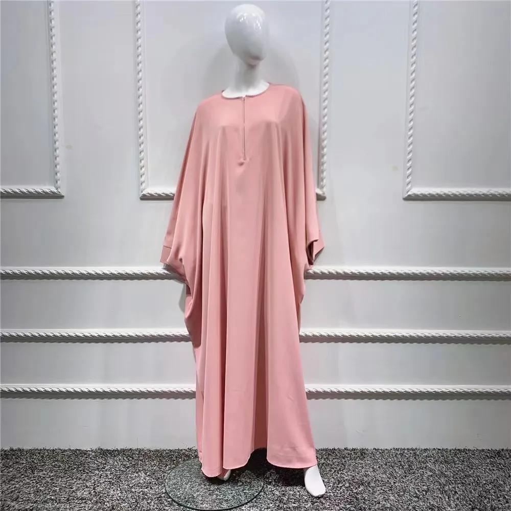 Traditional Clothing  Foreign Trade Swing Solid Color Batwing Sleeve Robe Plus Size Women's Clothing Dress display picture 5