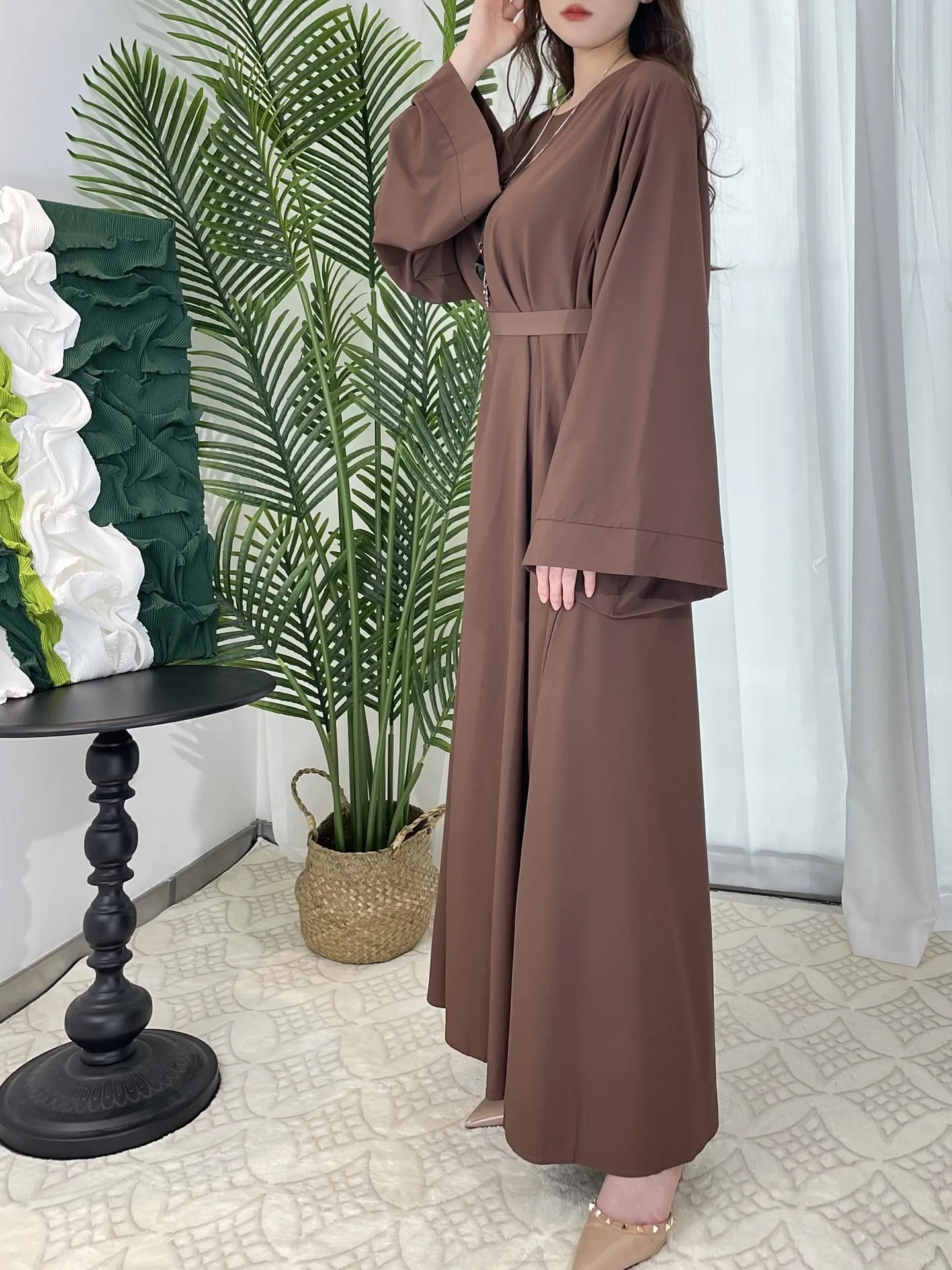 Middle East Dubai Multicolor Plus Size Women's Basic Casual Dress Muslim Abaya display picture 5