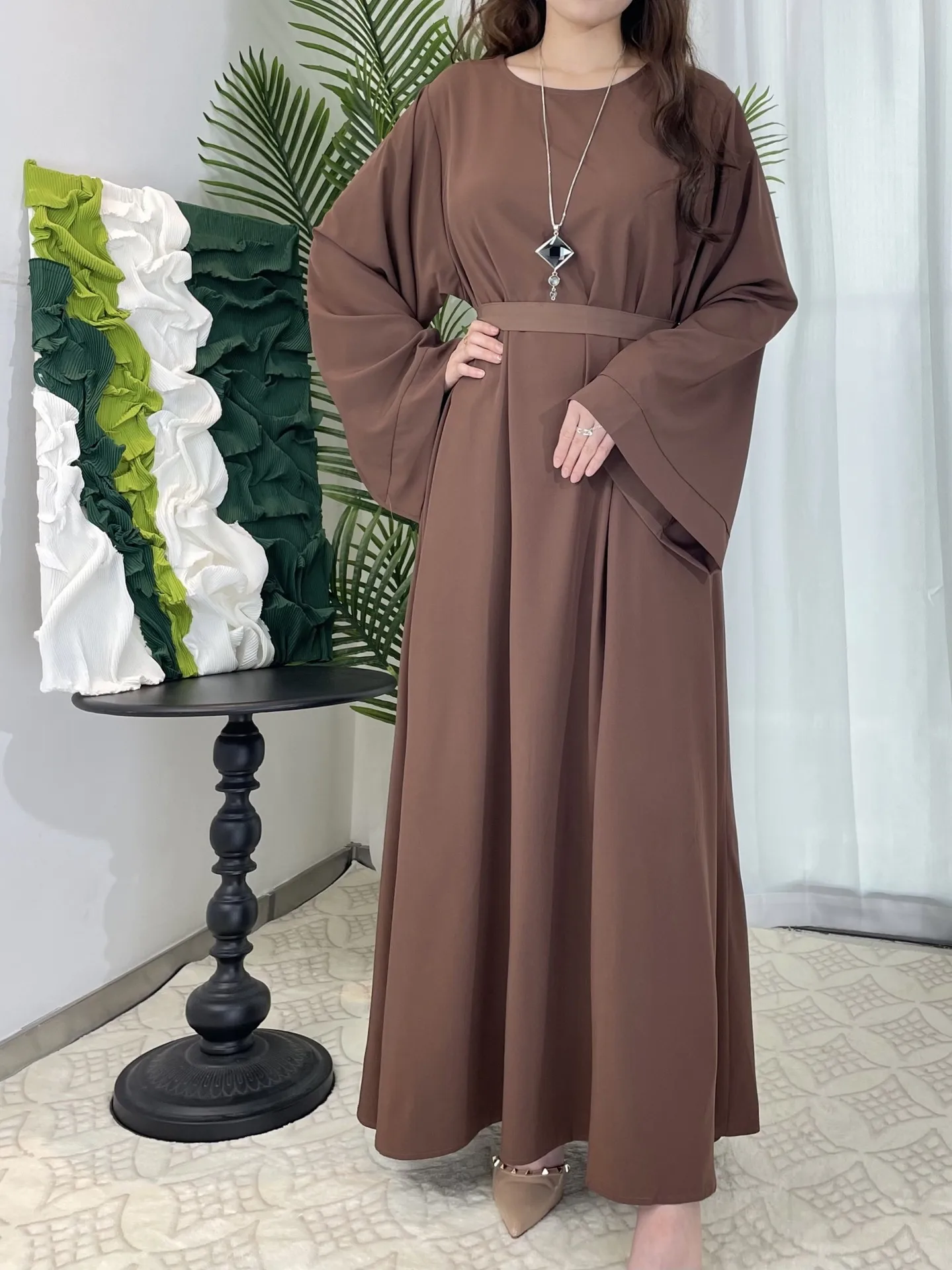 Middle East Dubai Multicolor Plus Size Women's Basic Casual Dress Muslim Abaya display picture 6