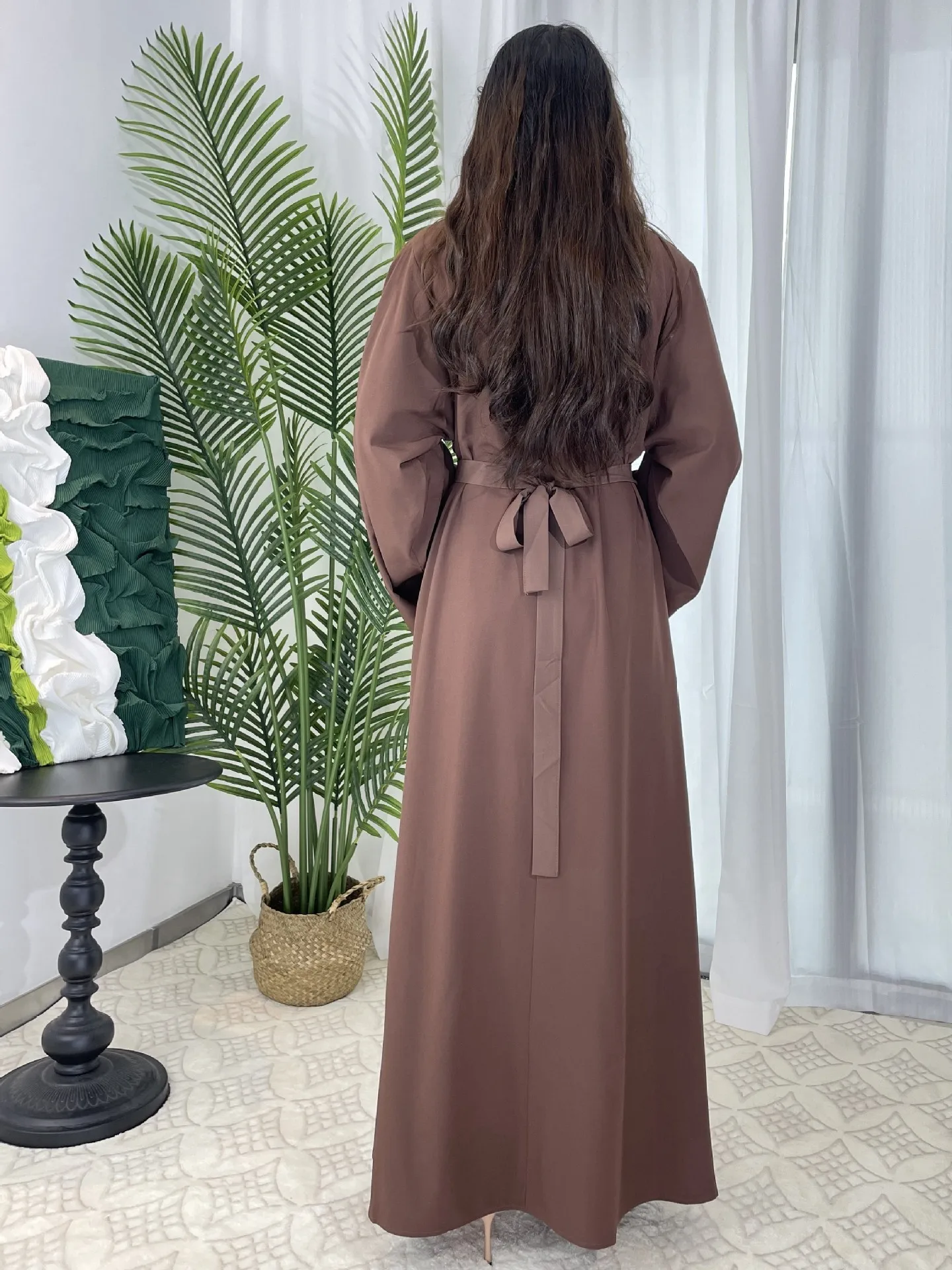 Middle East Dubai Multicolor Plus Size Women's Basic Casual Dress Muslim Abaya display picture 7