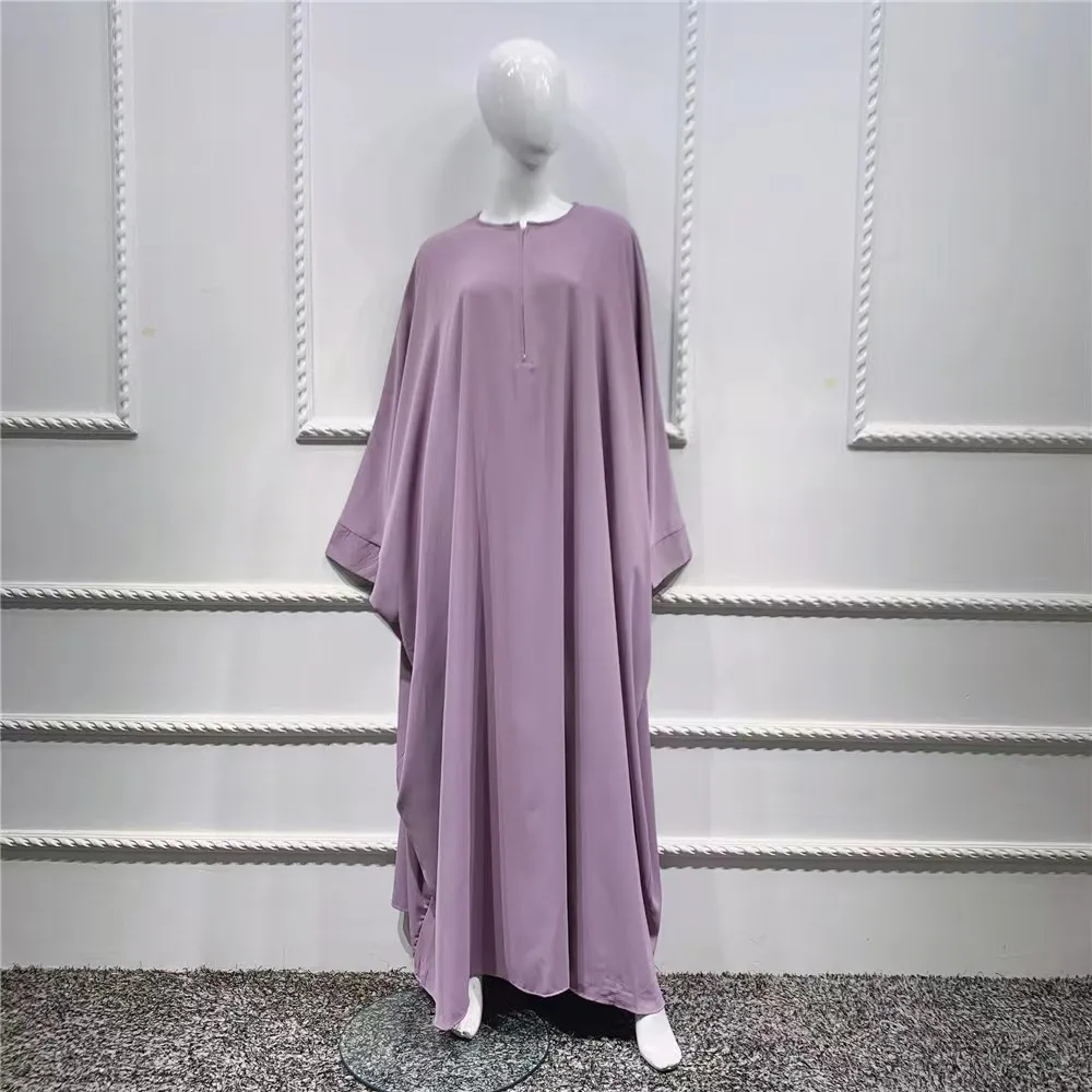 Traditional Clothing  Foreign Trade Swing Solid Color Batwing Sleeve Robe Plus Size Women's Clothing Dress display picture 11
