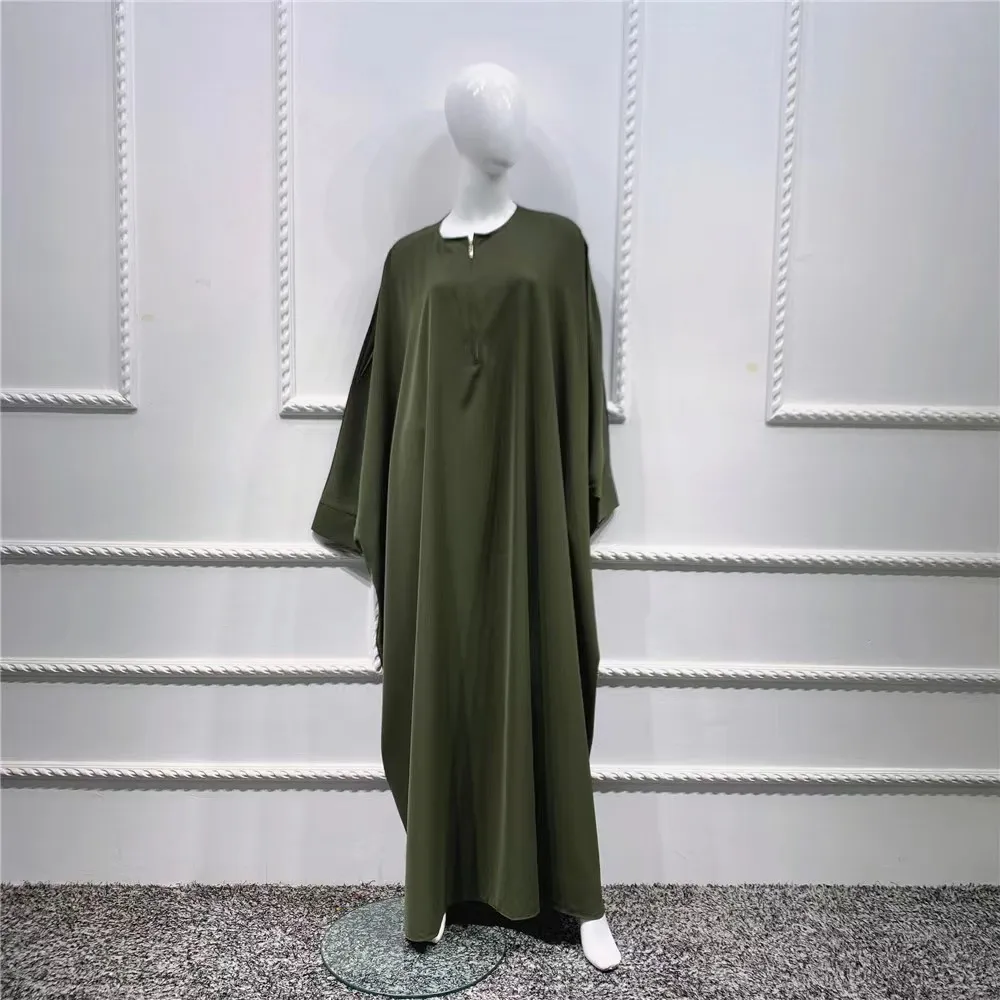 Traditional Clothing  Foreign Trade Swing Solid Color Batwing Sleeve Robe Plus Size Women's Clothing Dress display picture 13
