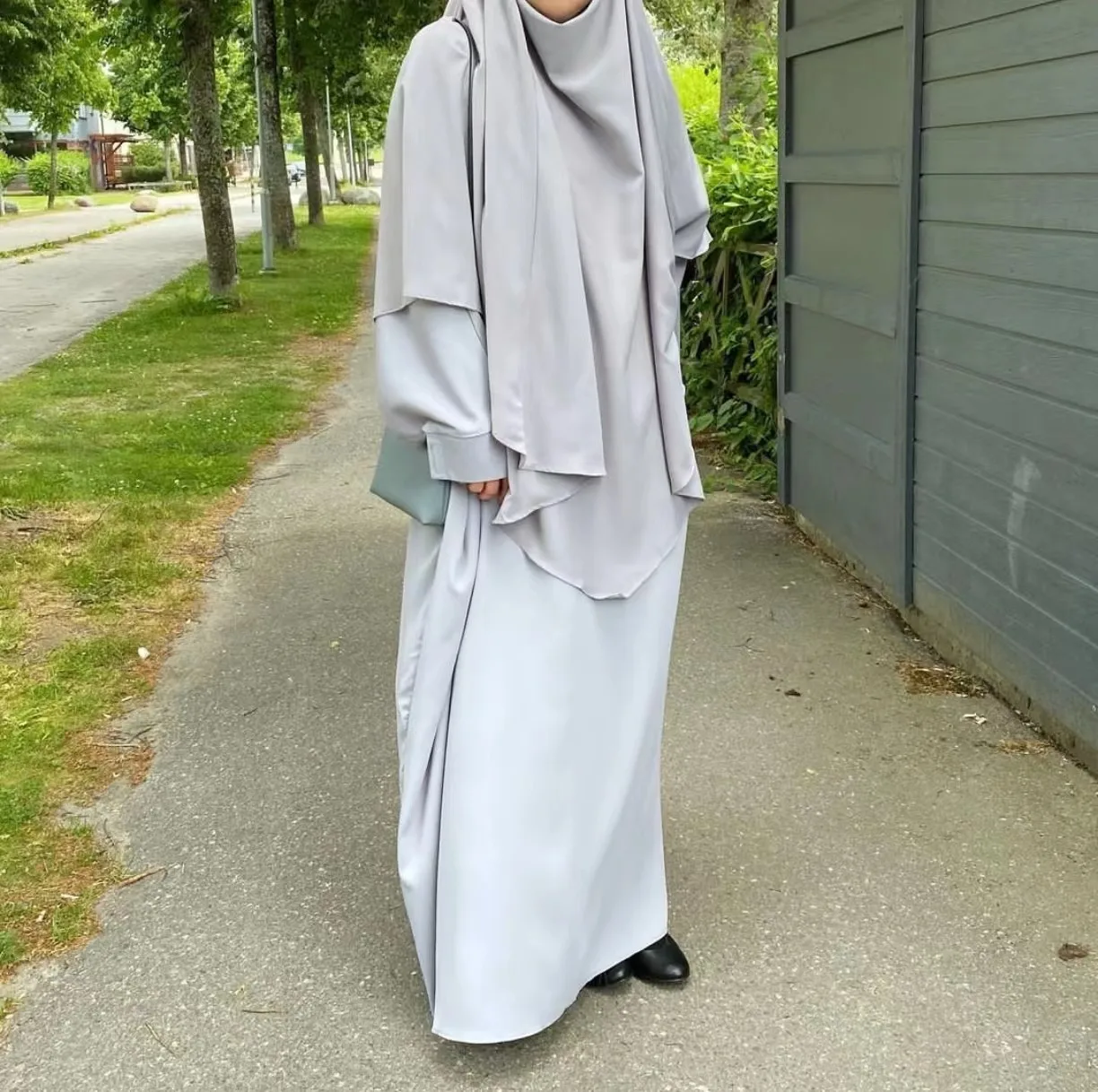 Traditional Clothing  Foreign Trade Swing Solid Color Batwing Sleeve Robe Plus Size Women's Clothing Dress display picture 14