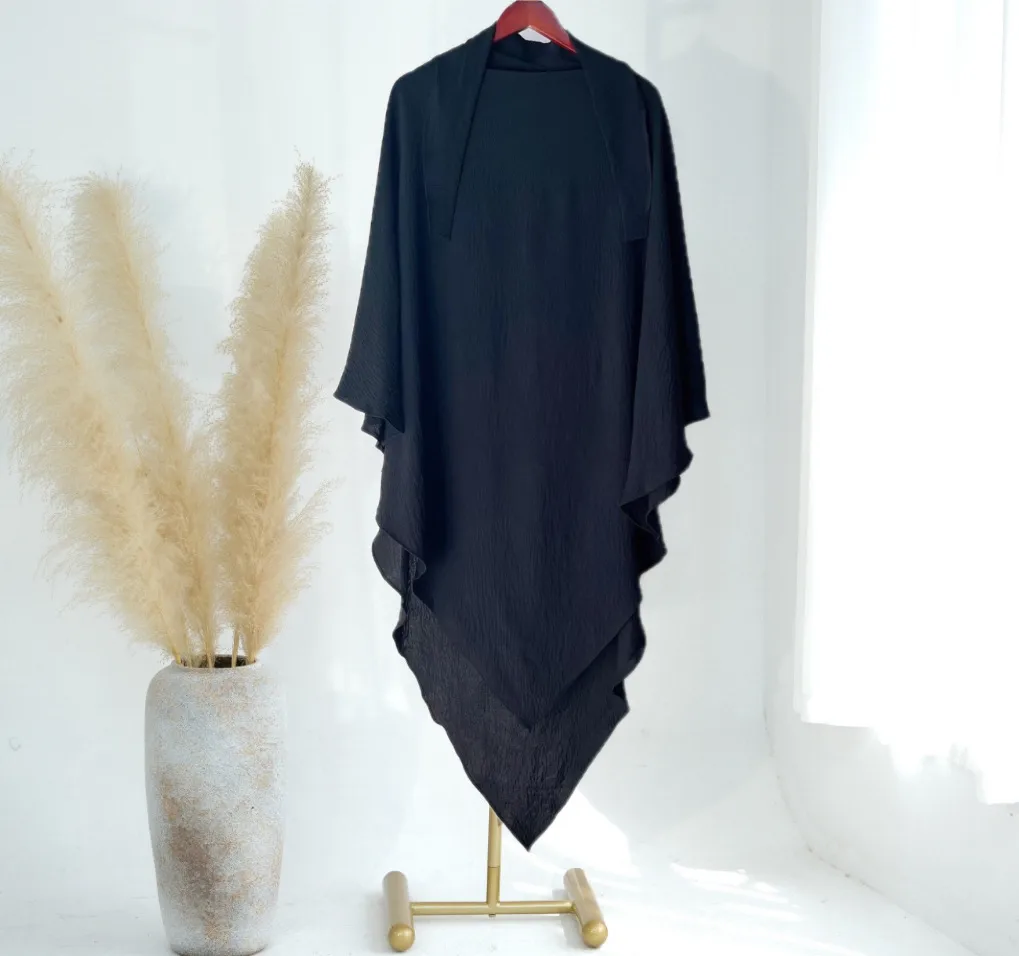 Solid Color Middle East Dubai Turkey Solid Color Single Layer High Elastic Wrinkle Turban Scarf display picture 5