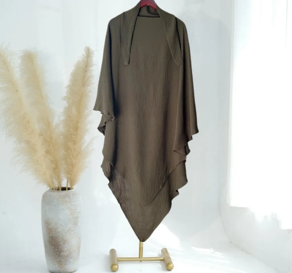 Solid Color Middle East Dubai Turkey Solid Color Single Layer High Elastic Wrinkle Turban Scarf display picture 6