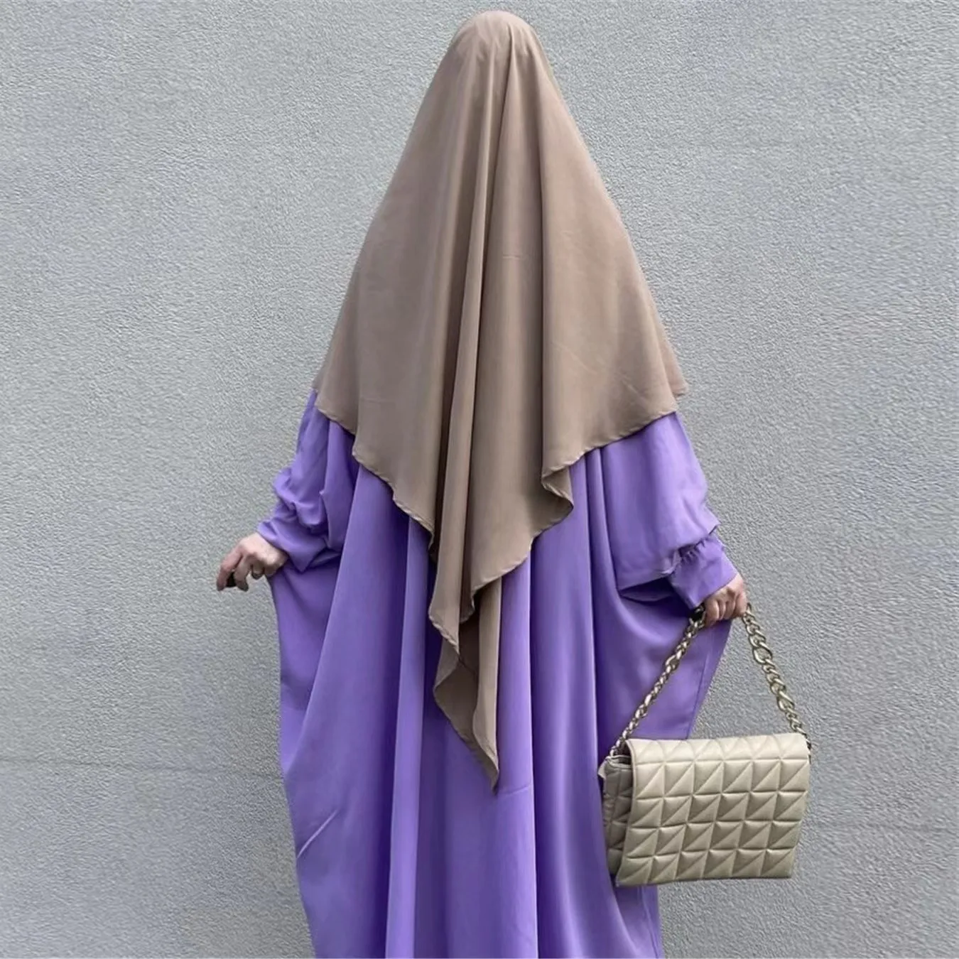Solid Color Middle East Dubai Turkey Solid Color Single Layer Double Layer Three Layer Scarf display picture 9