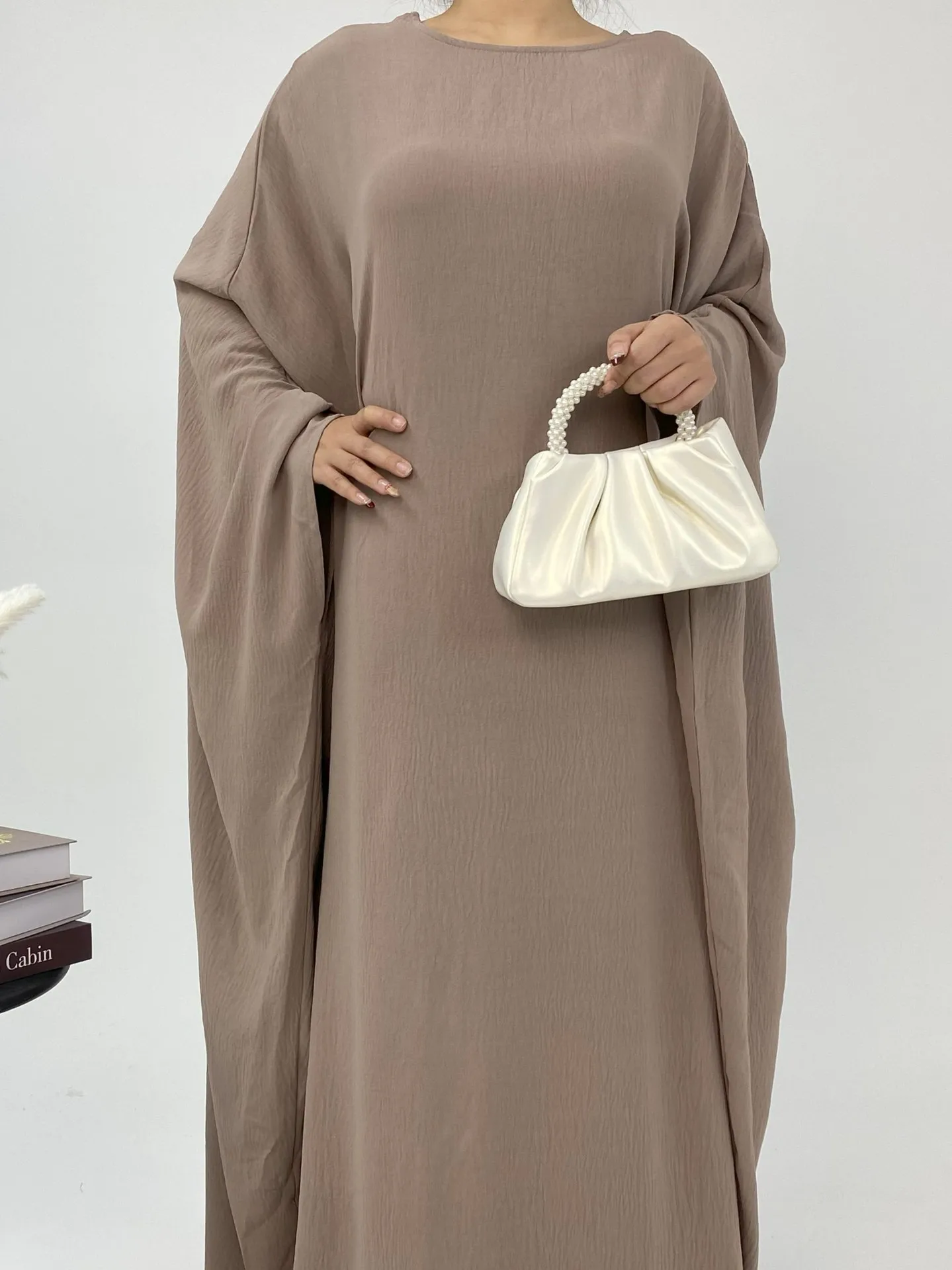 Foreign Trade Women's Muslim Clothing Abaya Waist Bat Sleeve Dress Waist Bat Sleeve Dress display picture 11