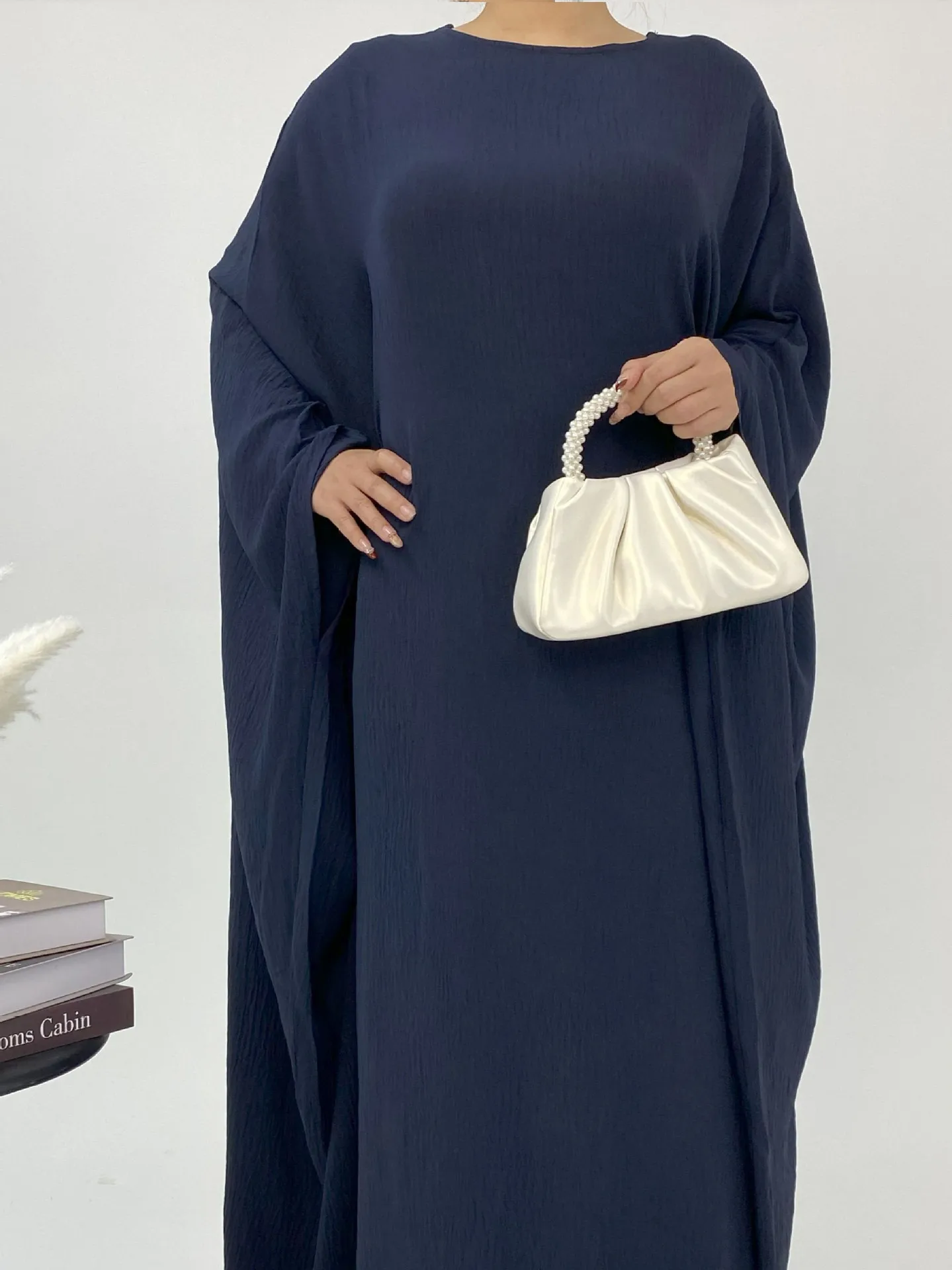 Foreign Trade Women's Muslim Clothing Abaya Waist Bat Sleeve Dress Waist Bat Sleeve Dress display picture 13