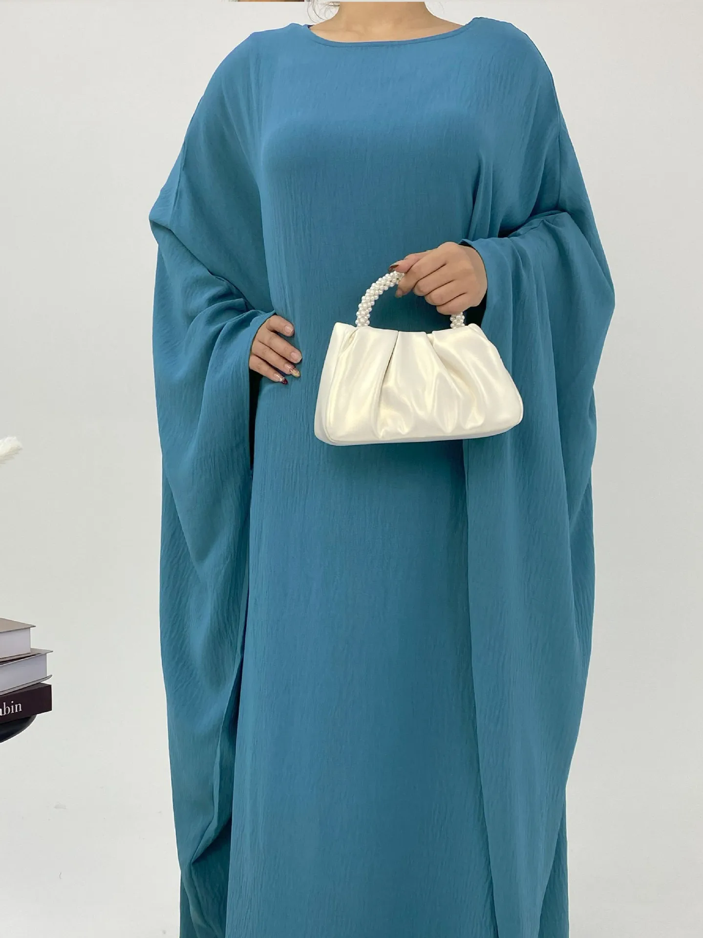 Foreign Trade Women's Muslim Clothing Abaya Waist Bat Sleeve Dress Waist Bat Sleeve Dress display picture 16