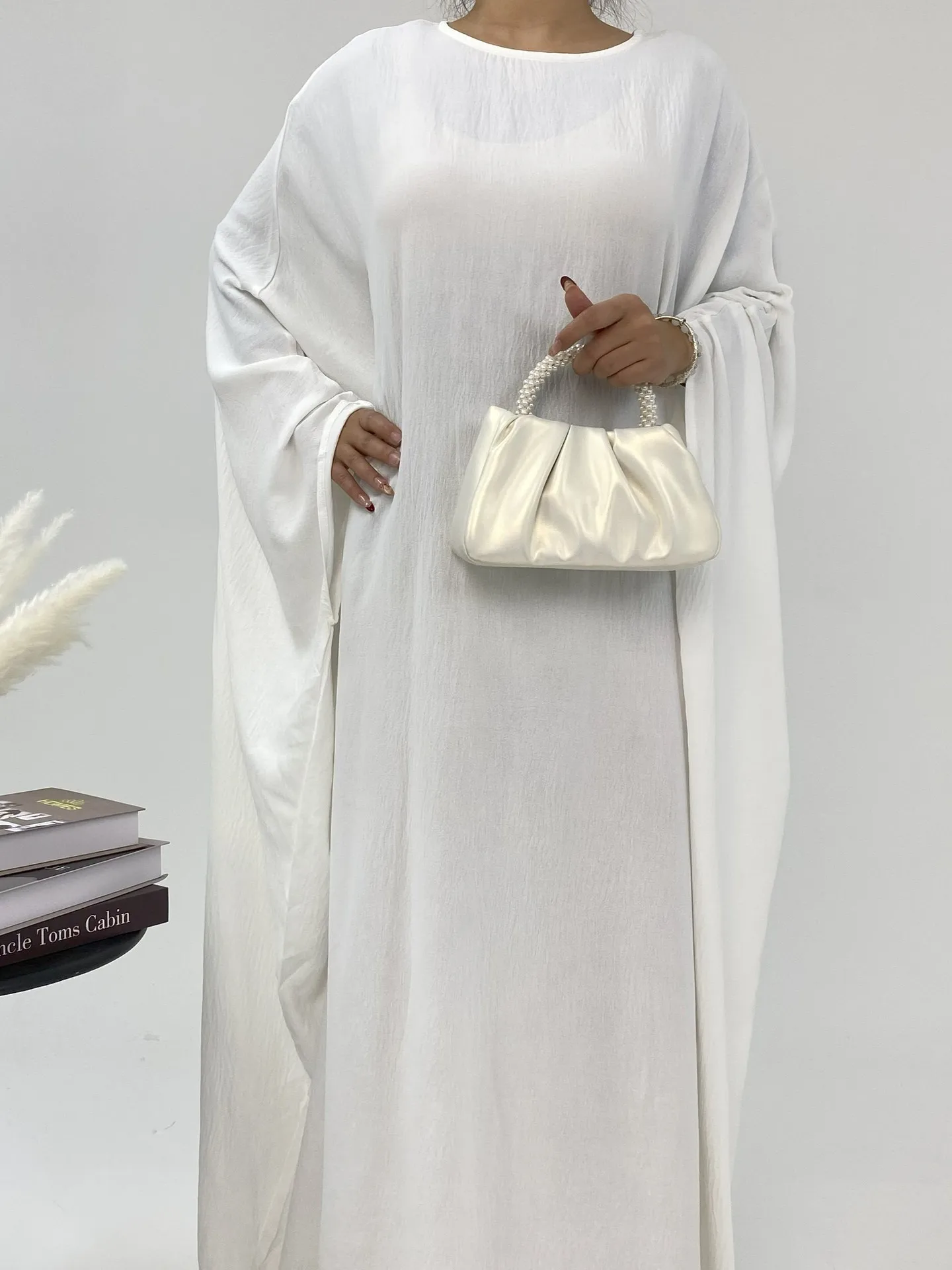 Foreign Trade Women's Muslim Clothing Abaya Waist Bat Sleeve Dress Waist Bat Sleeve Dress display picture 21