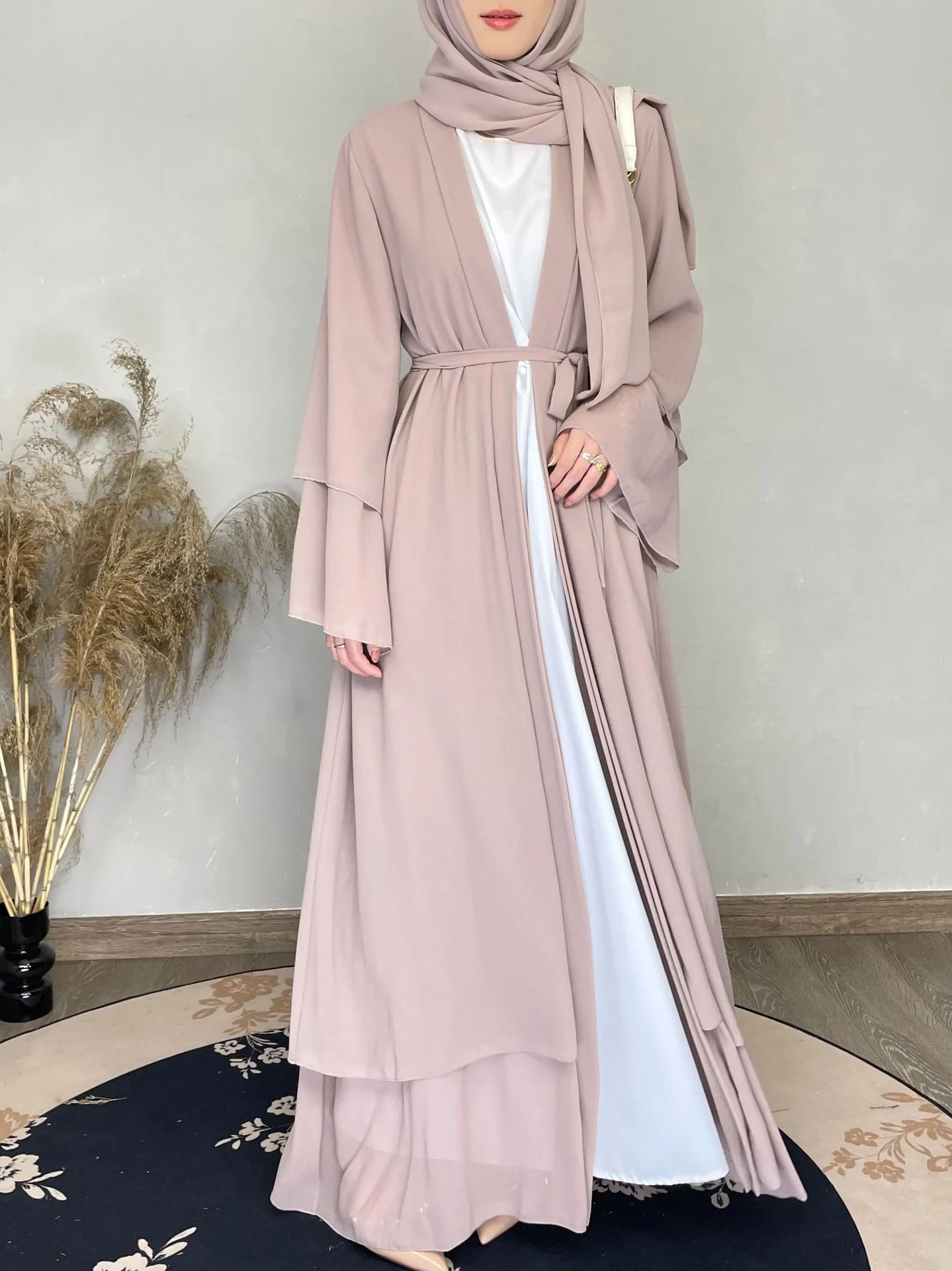 Solid Color Cardigan Coat Soft Elegant Chiffon Plus Size Women's Dress Simple Cardigan display picture 3