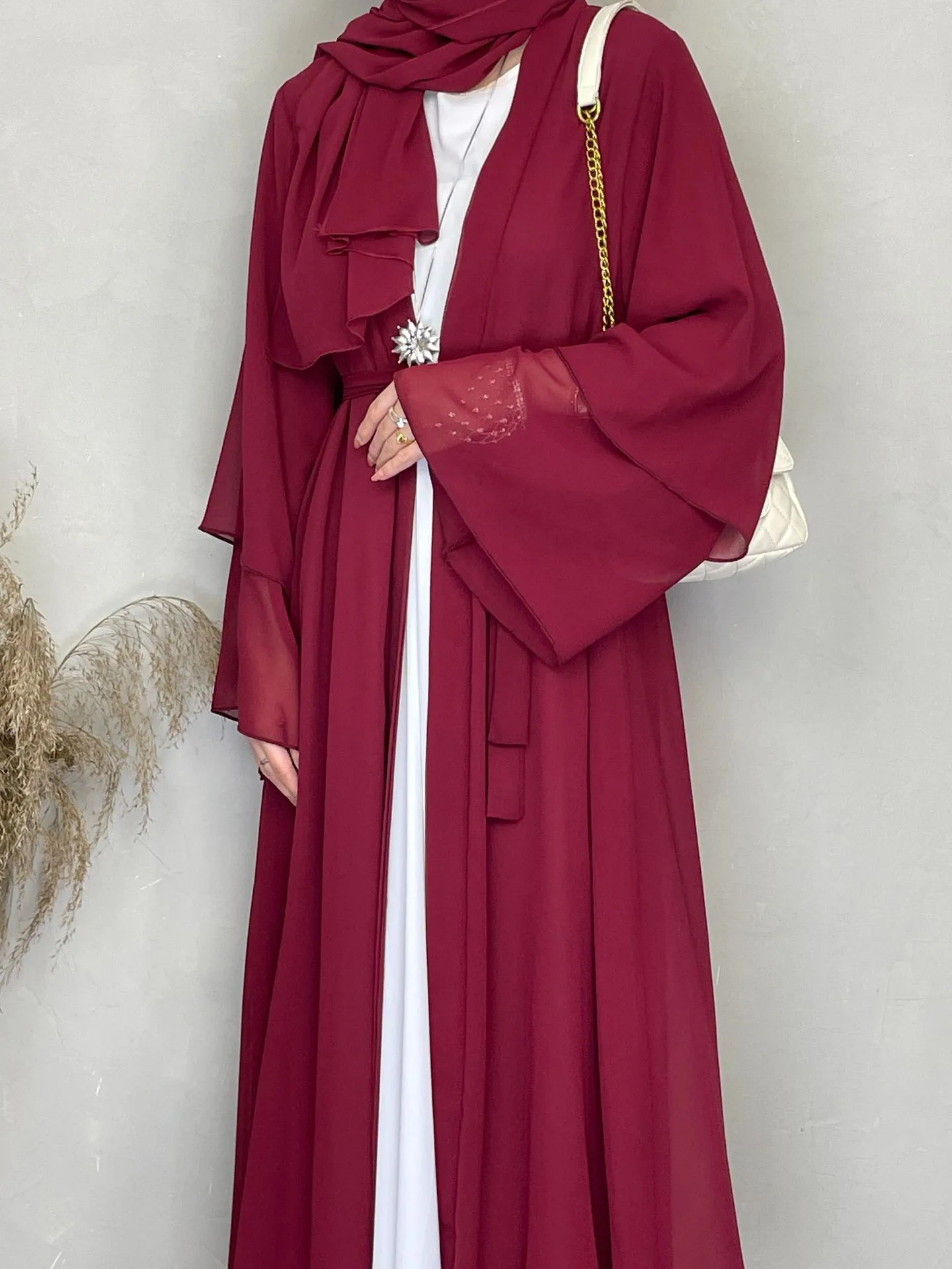 Solid Color Cardigan Coat Soft Elegant Chiffon Plus Size Women's Dress Simple Cardigan display picture 5