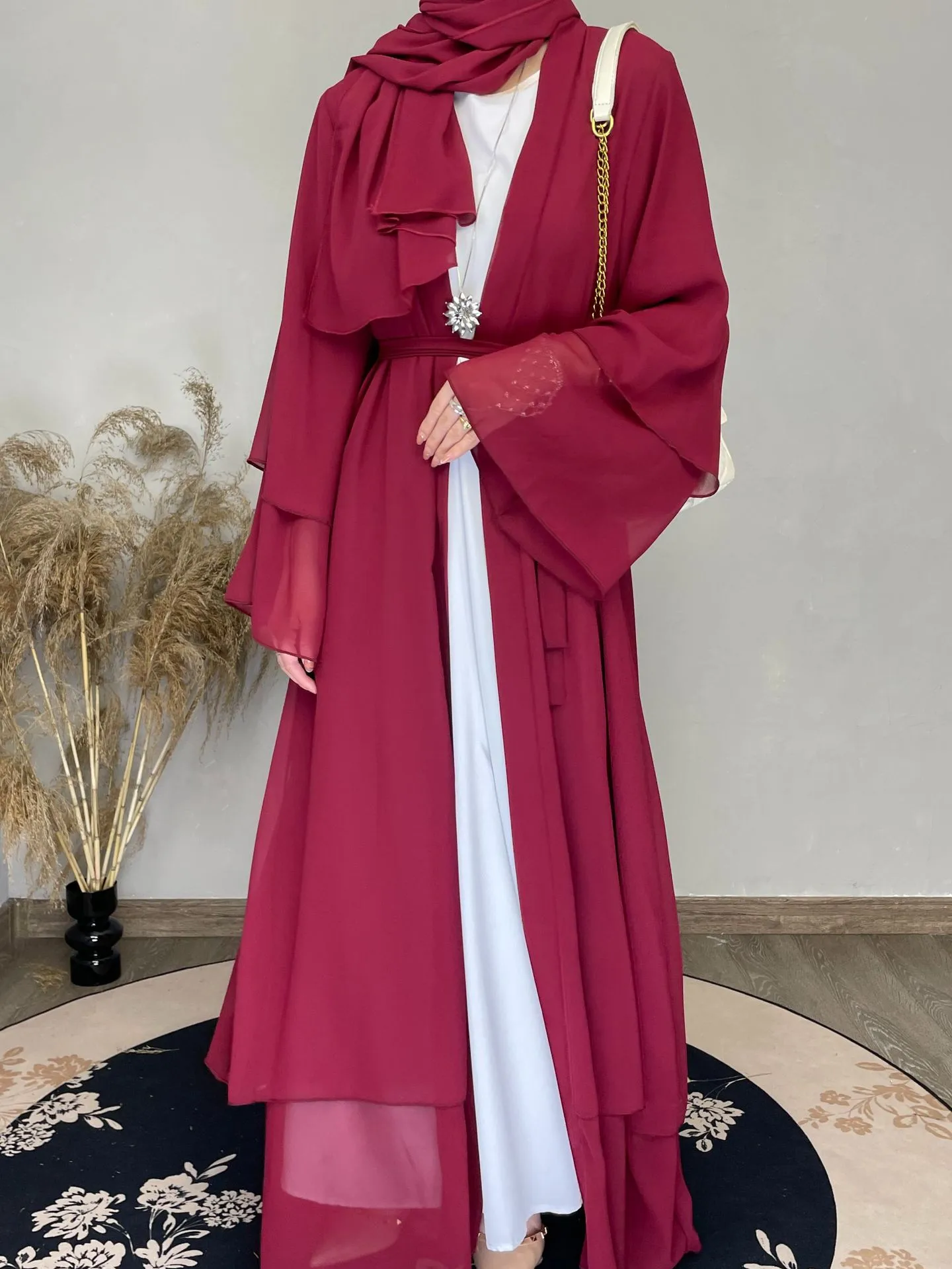Solid Color Cardigan Coat Soft Elegant Chiffon Plus Size Women's Dress Simple Cardigan display picture 6