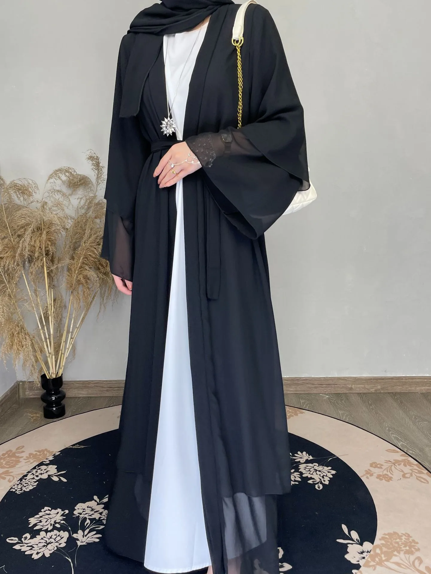 Solid Color Cardigan Coat Soft Elegant Chiffon Plus Size Women's Dress Simple Cardigan display picture 7