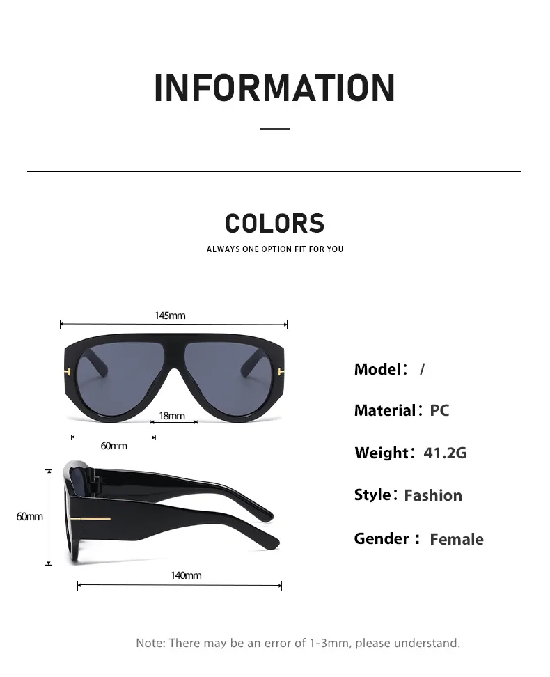 Pilot T Toad Sunglasses Women's   Personality Large Frame Glasses Fashionable Simple Men's Sunglasses display picture 4