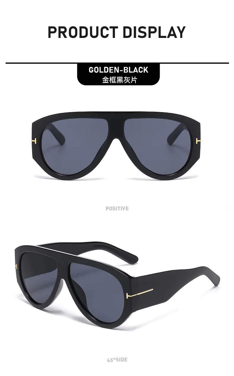 Pilot T Toad Sunglasses Women's   Personality Large Frame Glasses Fashionable Simple Men's Sunglasses display picture 9