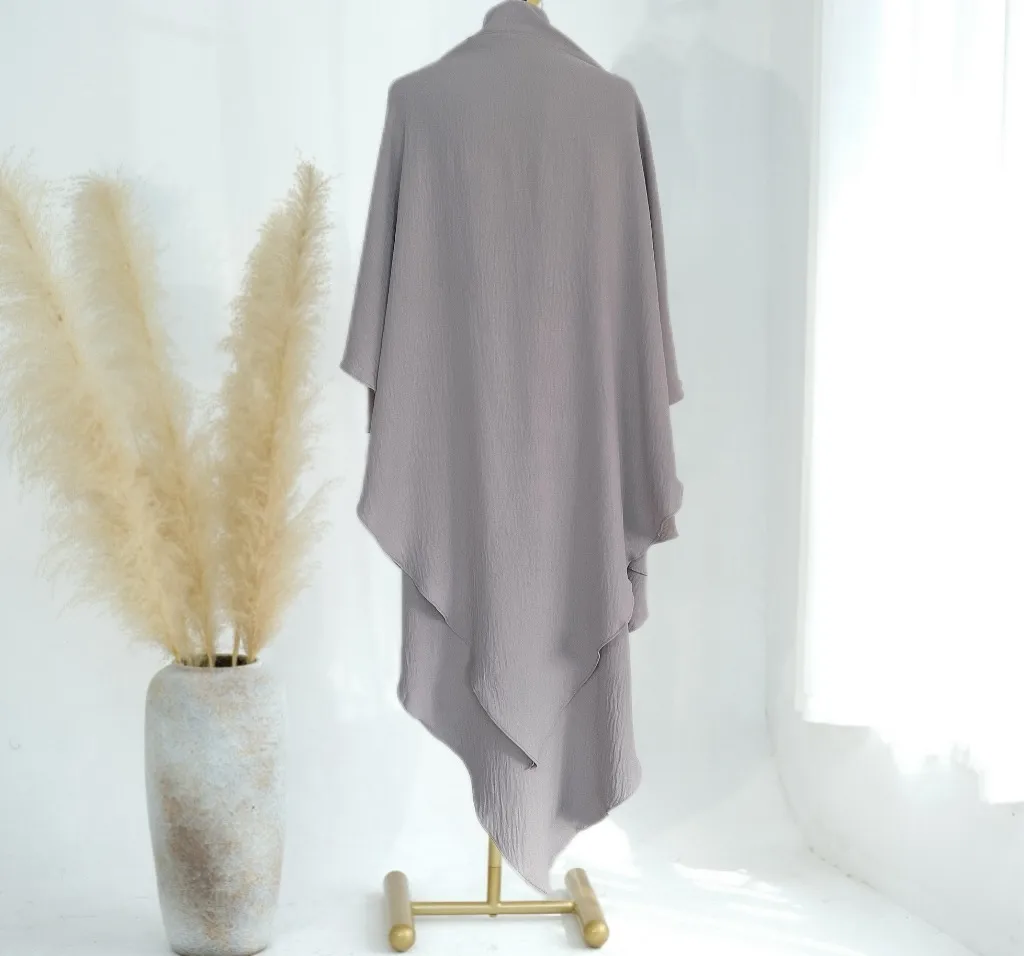 Solid Color Middle East Dubai Turkey Solid Color Double Layer High Elastic Wrinkle Turban Scarf display picture 11
