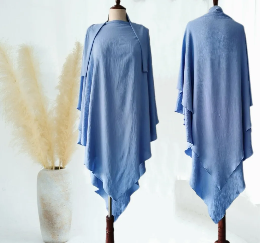 Solid Color Middle East Dubai Turkey Solid Color Double Layer High Elastic Wrinkle Turban Scarf display picture 12