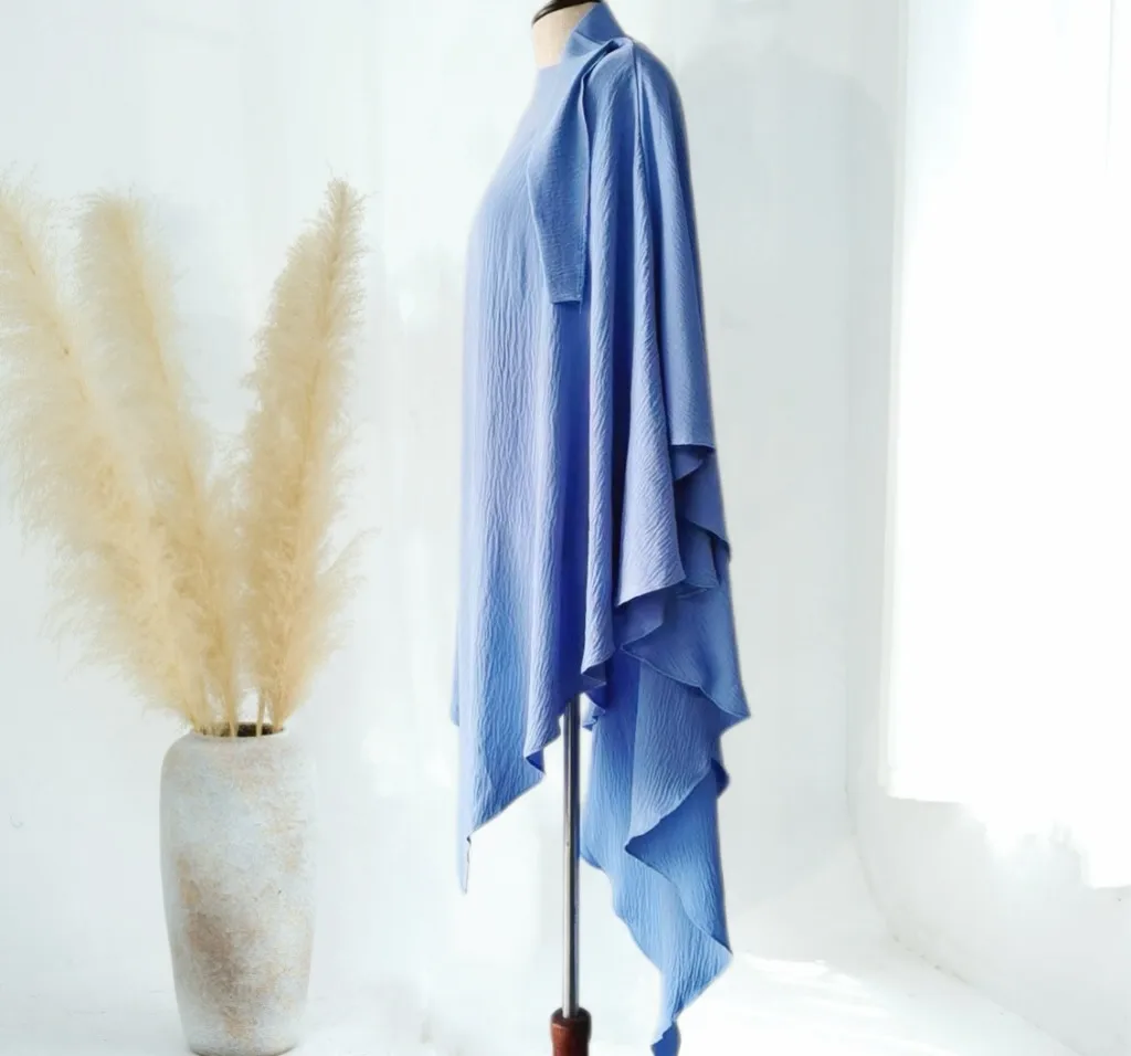 Solid Color Middle East Dubai Turkey Solid Color Double Layer High Elastic Wrinkle Turban Scarf display picture 13