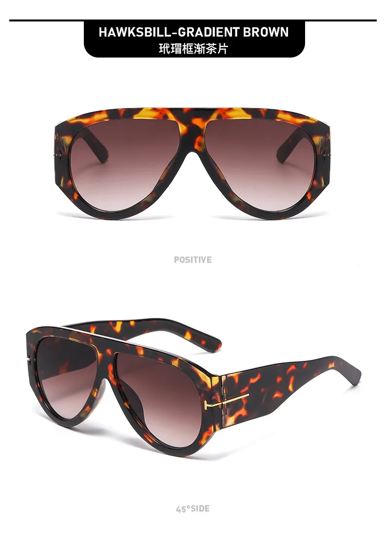 Pilot T Toad Sunglasses Women's   Personality Large Frame Glasses Fashionable Simple Men's Sunglasses display picture 16