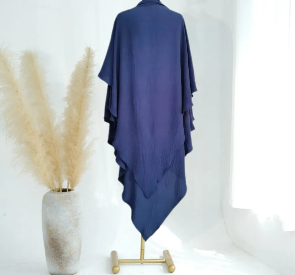 Solid Color Middle East Dubai Turkey Solid Color Double Layer High Elastic Wrinkle Turban Scarf display picture 17