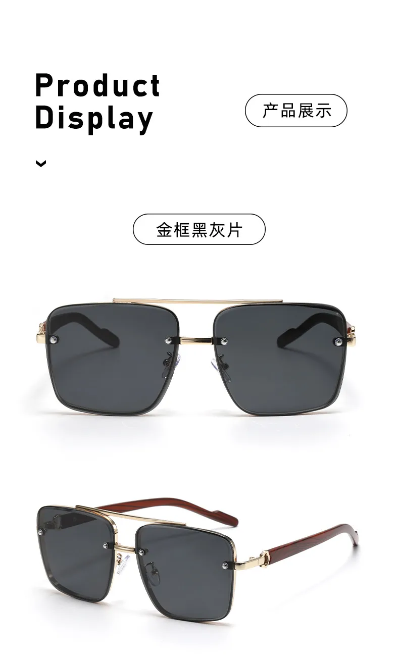 New  HD Polarized Sunglasses Men's Pilot Driving Goggles Retro Trendy Personalized Sunglasses display picture 3