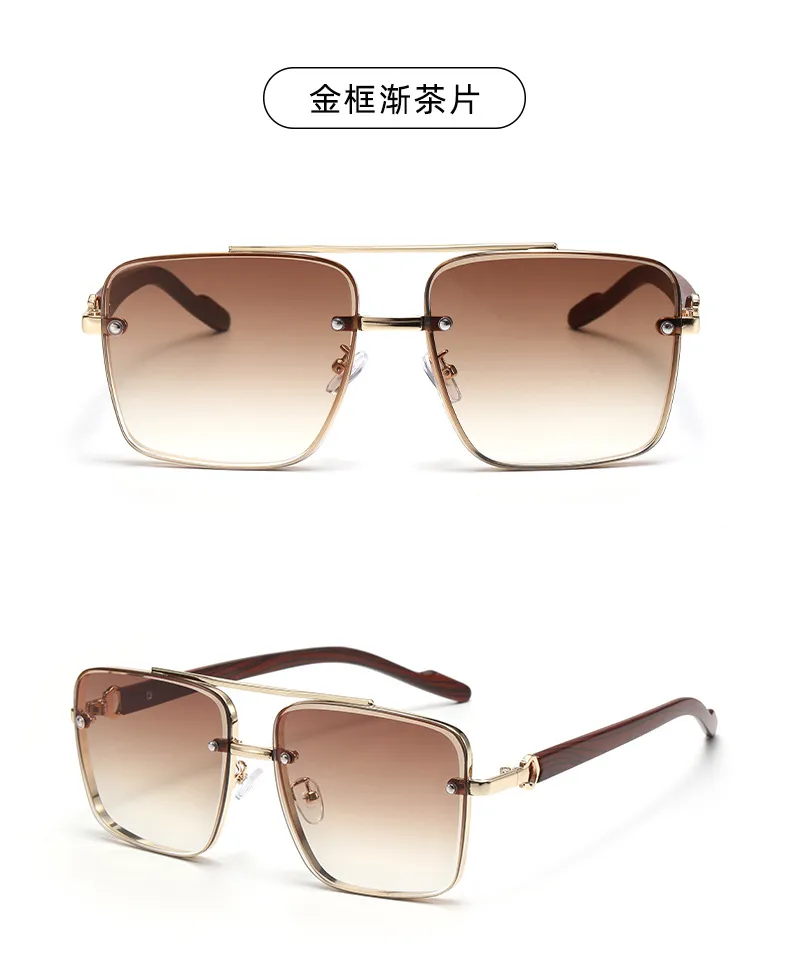 New  HD Polarized Sunglasses Men's Pilot Driving Goggles Retro Trendy Personalized Sunglasses display picture 6