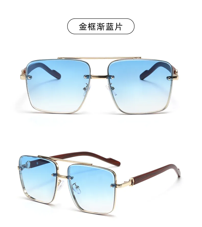 New  HD Polarized Sunglasses Men's Pilot Driving Goggles Retro Trendy Personalized Sunglasses display picture 8