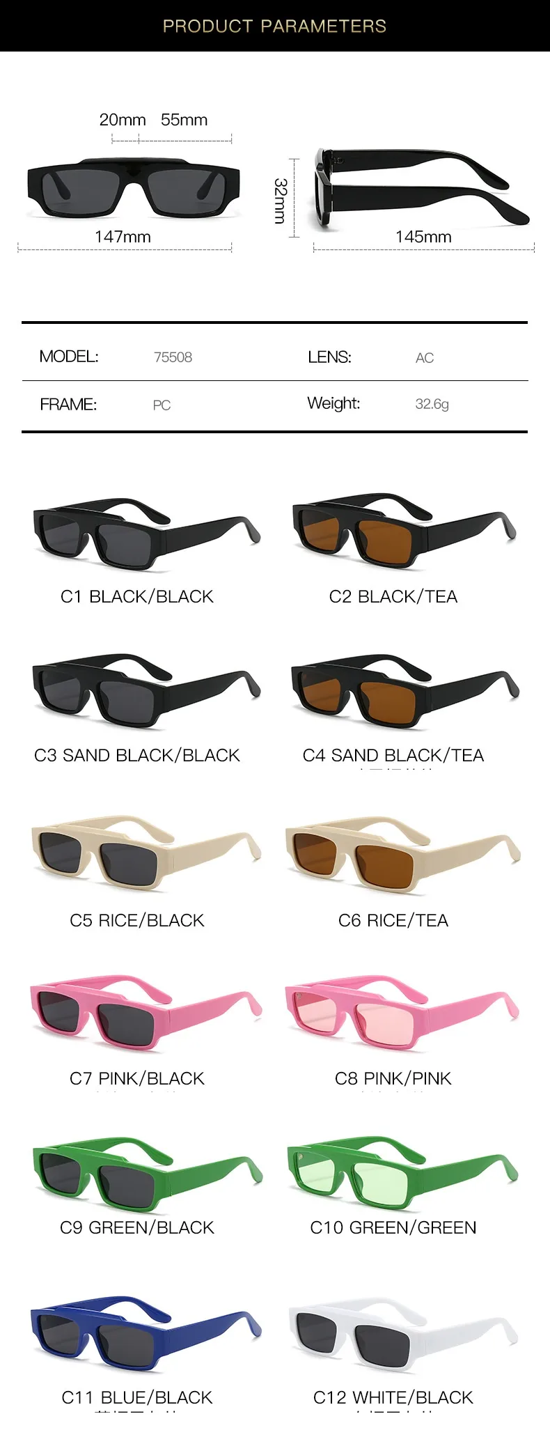 New  Small Frame Fashion Sunglasses Trendy Street Shot Net Red Sunglasses Men And Women  INS Wind Sunglasses display picture 2