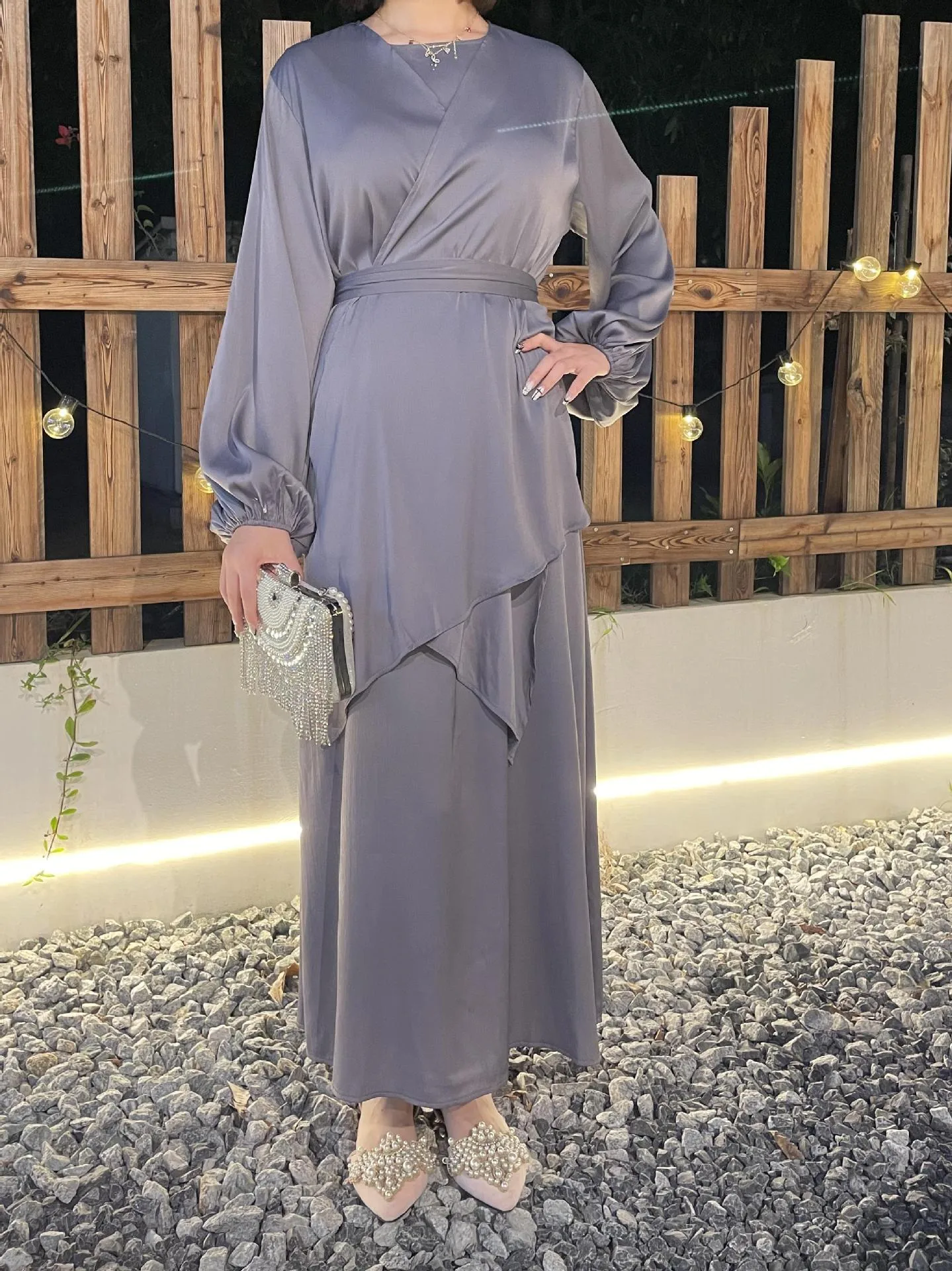 Foreign Trade Women's Clothing Muslim Clothing Abaya New Robe Dress Long Dress display picture 3