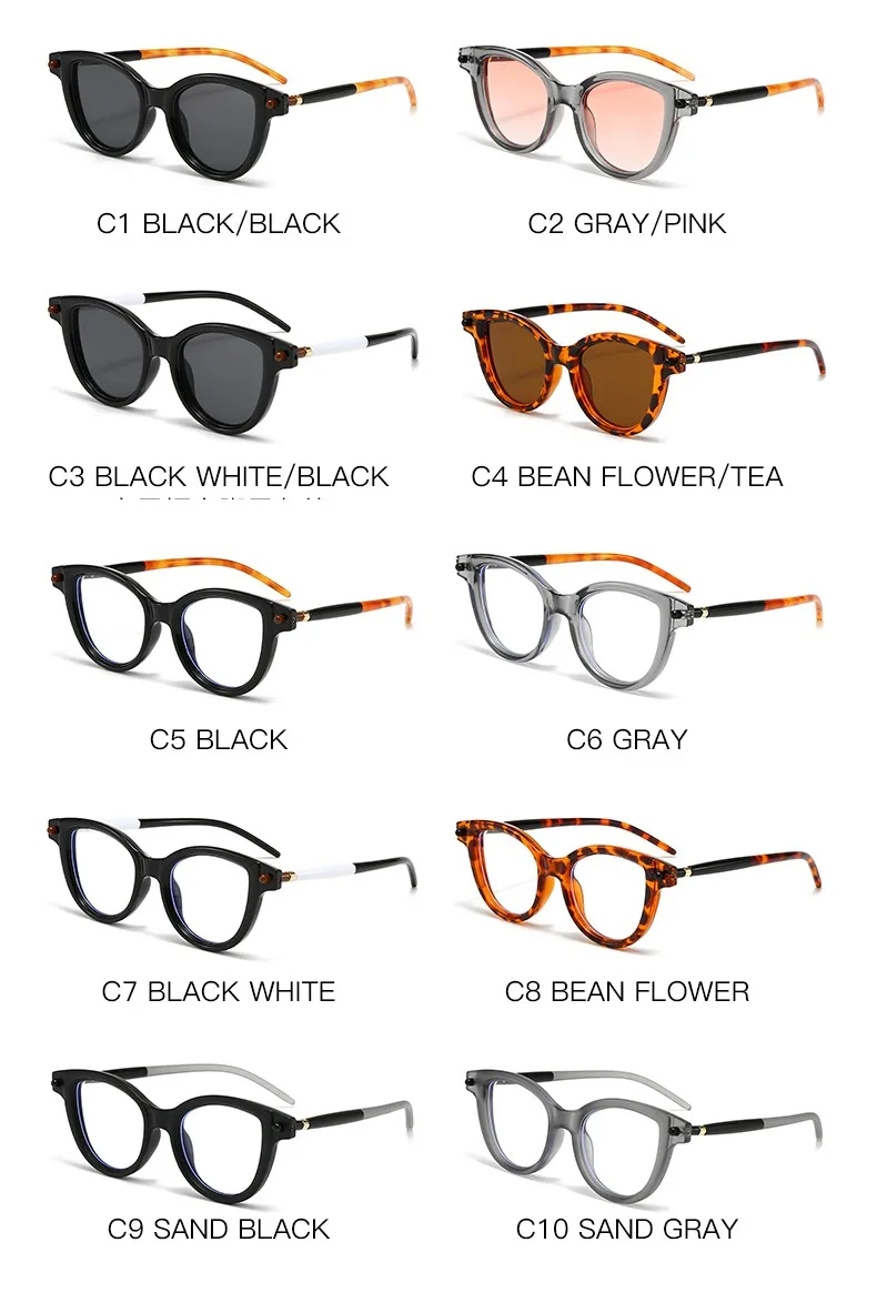 New   Flat Glasses Frame Men's And Women's Cat's Eye Personalized Retro Glasses Frame Trendy Ins Anti-blue Light Flat Glasses display picture 3
