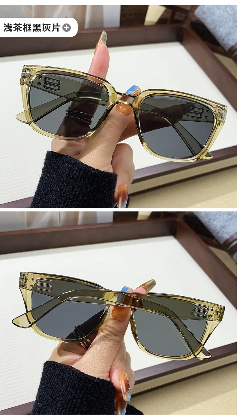 Internet Popular Street Photoshoot Sunglasses Women's Anti-ultraviolet Sunglasses Men's Fashionable All-match Concave Shape Large Frame Slimming Sunshade Glasses display picture 7